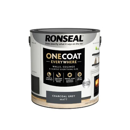 Ronseal One Coat Everywhere Paint Charcoal Grey Matt 2.5L