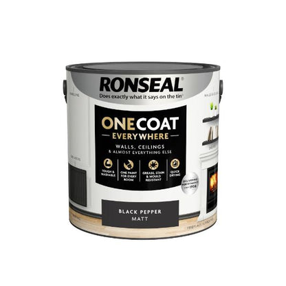 Ronseal One Coat Everywhere Paint Black Pepper Matt 2.5L