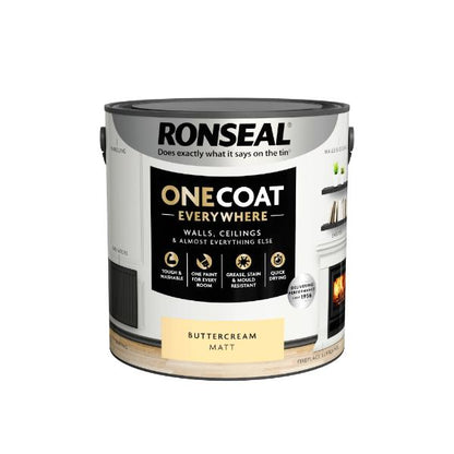 Ronseal One Coat Everywhere Paint Buttercream Matt 2.5L