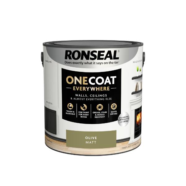 Ronseal One Coat Everywhere Paint Olive Matt 2.5L