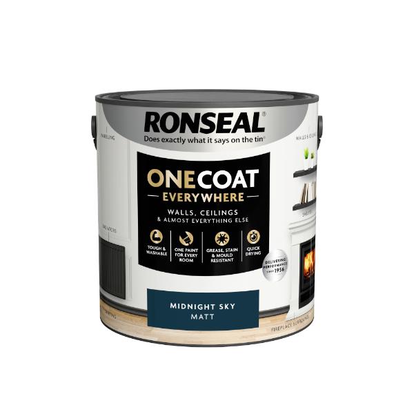 Ronseal One Coat Everywhere Paint Midnight Sky Matt 2.5L