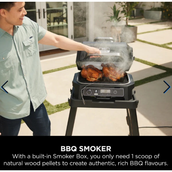 Ninja OG850UK Woodfire Pro XL Electric BBQ Grill &amp; Smoker with Smart Cook System