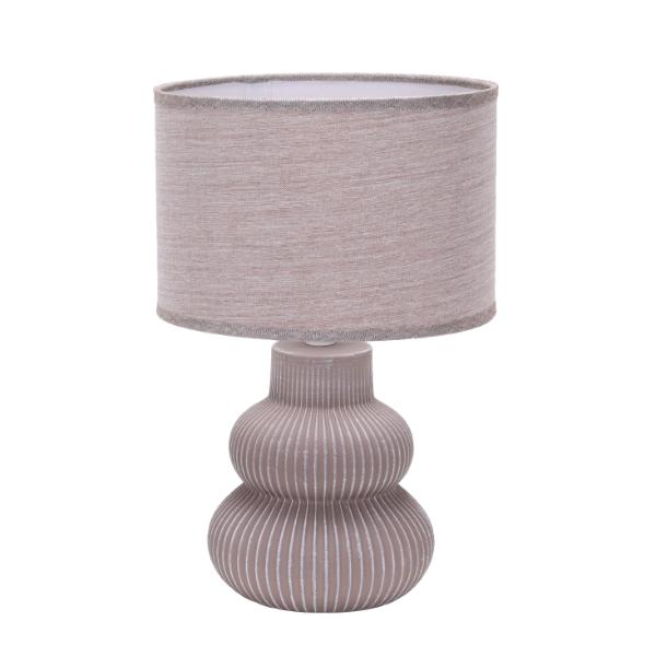 Brown Ceramic Table Lamp with Shade