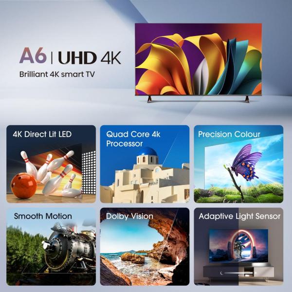 Hisense A6 43" 4K Ultra HD HDR Smart TV Series with Alexa