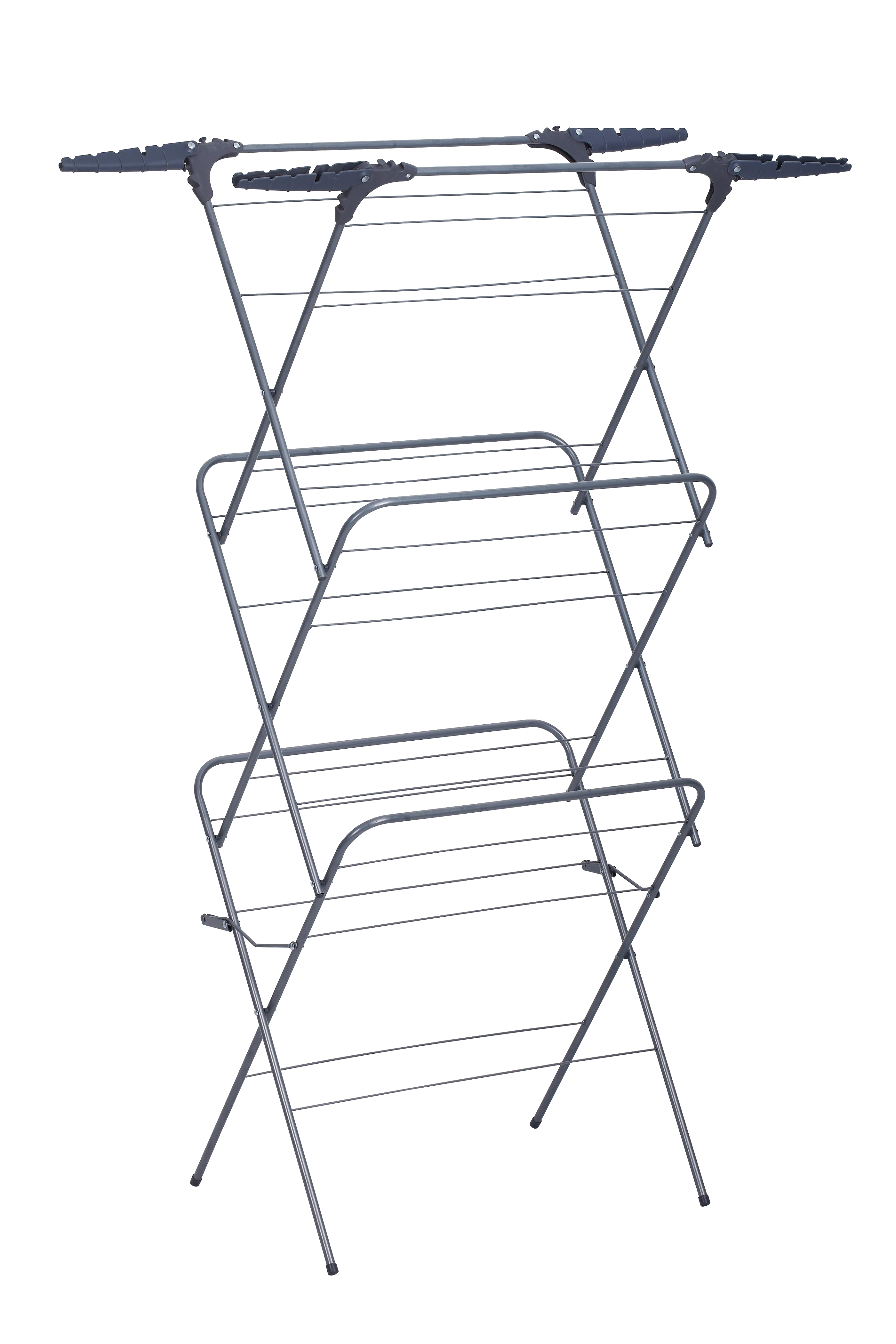 Country Homeware 3 Tier Clothes Airer With Foldable Hanger