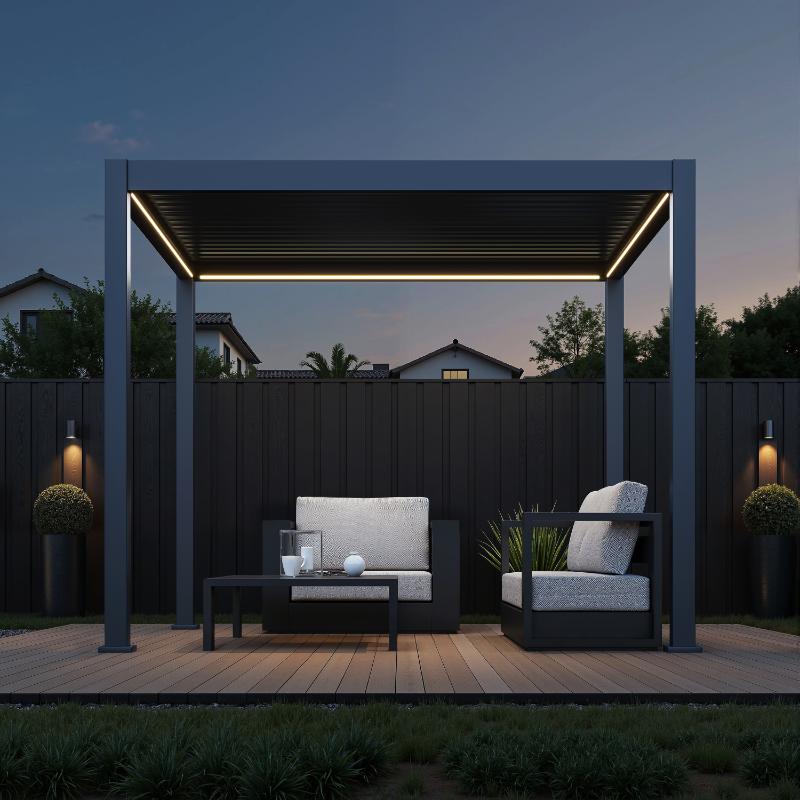 Neo Aluminium &amp; Steel Freestanding Pergola 300cm X 300cm