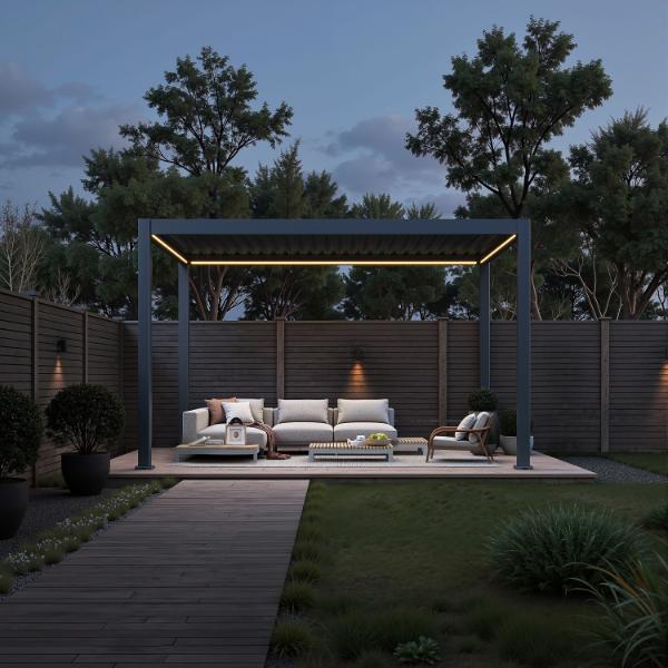 Neo Aluminium &amp; Steel Freestanding Pergola 400cm X 300cm 