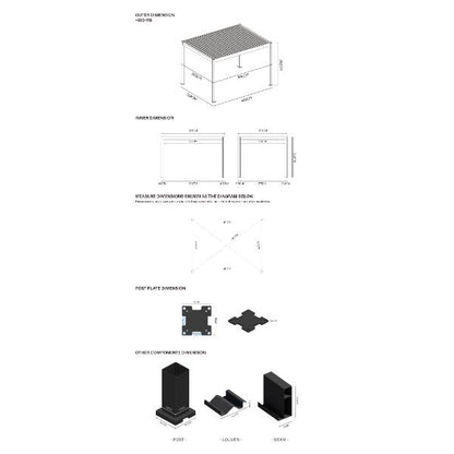 Neo Aluminium &amp; Steel Freestanding Pergola 400cm X 300cm 