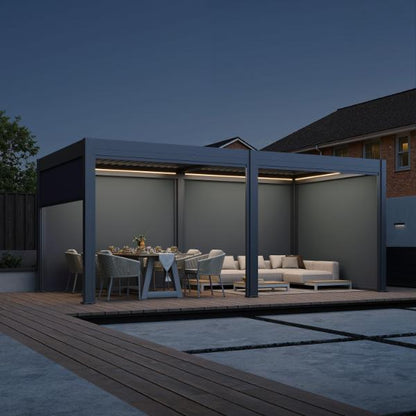 Neo Aluminium &amp; Steel Freestanding Pergola 600cm X 300cm 