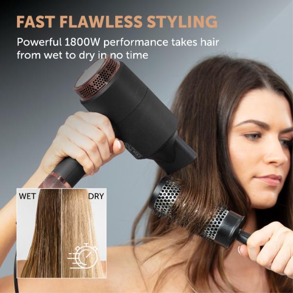 Carmen Noir II 1800W DC Pro Hair Dryer Black
