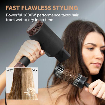 Carmen Noir II 1800W DC Pro Hair Dryer Black
