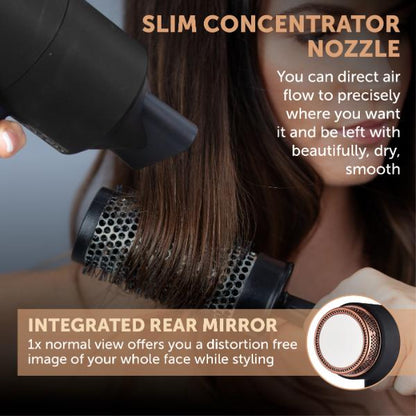 Carmen Noir II 1800W DC Pro Hair Dryer Black