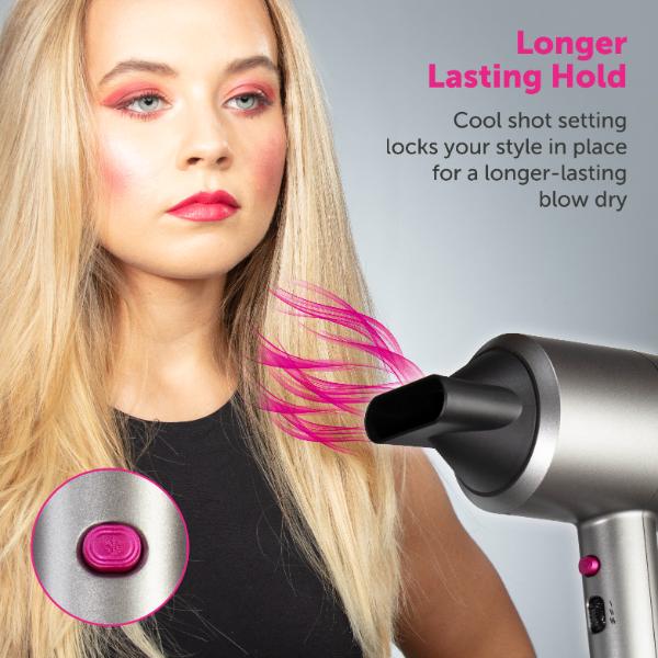 Carmen Gift 1800W Hair Dryer &amp; Straightener Grey &amp; Pink
