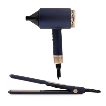 Carmen Gift 1800W Hair Dryer &amp; Straightener Blue &amp; Champagne