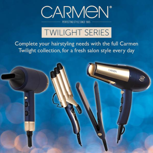 Carmen Gift 1800W Hair Dryer &amp; Straightener Blue &amp; Champagne