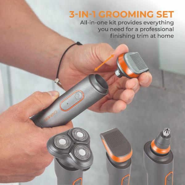 Carmen Titan Shaver Set Grey &amp; Orange