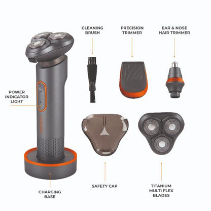 Carmen Titan Shaver Set Grey &amp; Orange