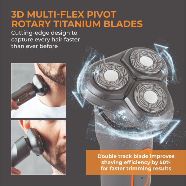 Carmen Titan Shaver Set Grey &amp; Orange