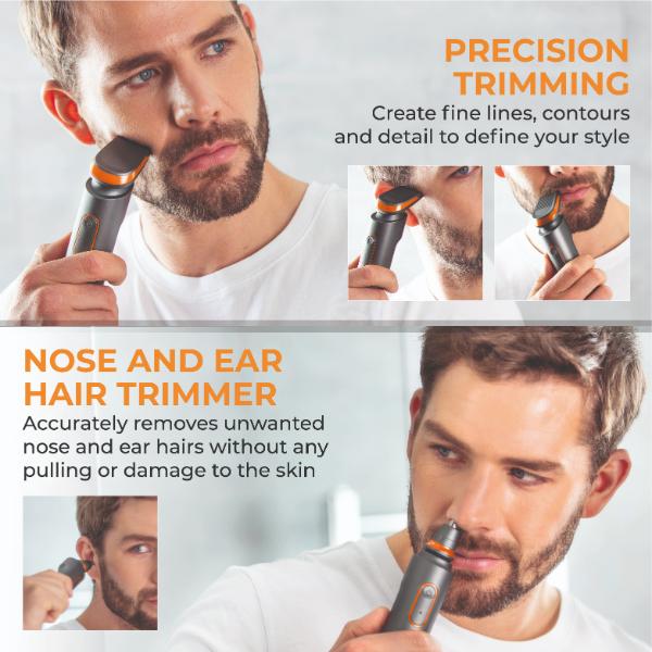 Carmen Titan Shaver Set Grey &amp; Orange