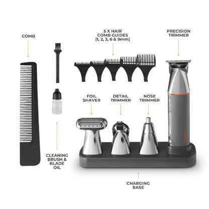 Carmen Titan 4 in 1 Multi-Groomer Set Grey &amp; Orange