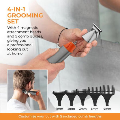 Carmen Titan 4 in 1 Multi-Groomer Set Grey &amp; Orange