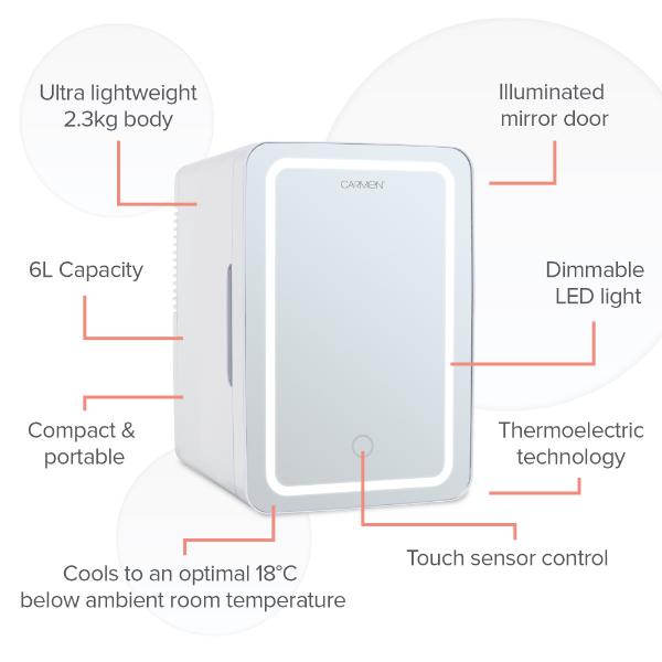 Carmen Cosmetic 6L Beauty Cooler with White