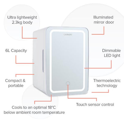 Carmen Cosmetic 6L Beauty Cooler with White