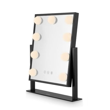 Carmen Hollywood 9 Bulb Mirror Metal Black