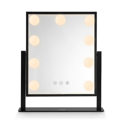 Carmen Hollywood 9 Bulb Mirror Metal Black