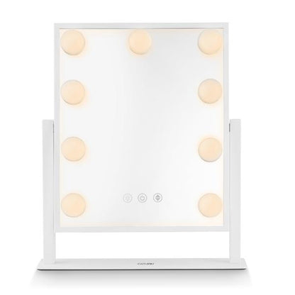 Carmen Hollywood 9 Bulb Mirror Metal White