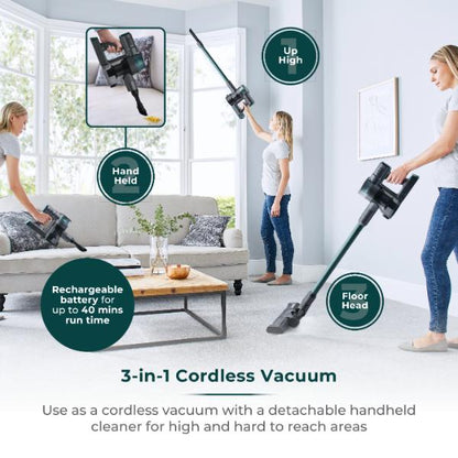 Tower VL30 Evo 22.2V Cordless 3-in-1 Pole Vacuum Green &amp; Grey