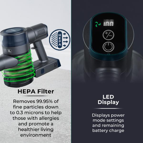 Tower VL30 Evo 22.2V Cordless 3-in-1 Pole Vacuum Green &amp; Grey