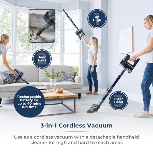 Tower VL50 Evo Flexi-Pet Pro Performance 3-in-1 Vacuum Cleaner Blue &amp; Grey