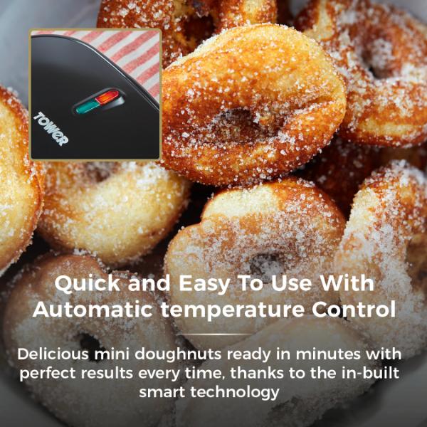 Tower 750W Mini Donut Maker Black