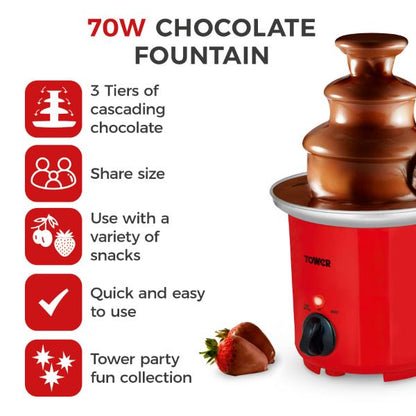 Tower 90W Chocolate Fountain Red