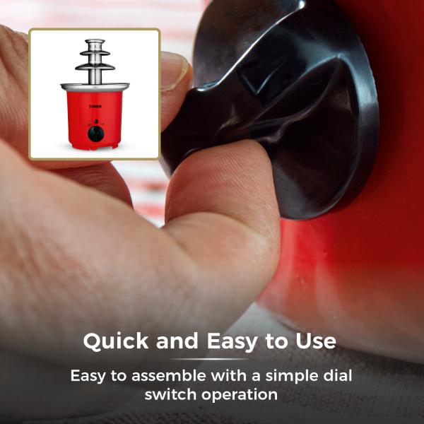 Tower 90W Chocolate Fountain Red