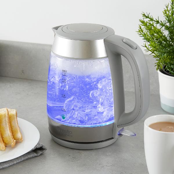 Tower Presto 2200W 1.7L Glass Kettle Grey