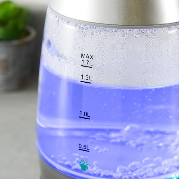 Tower Presto 2200W 1.7L Glass Kettle Grey