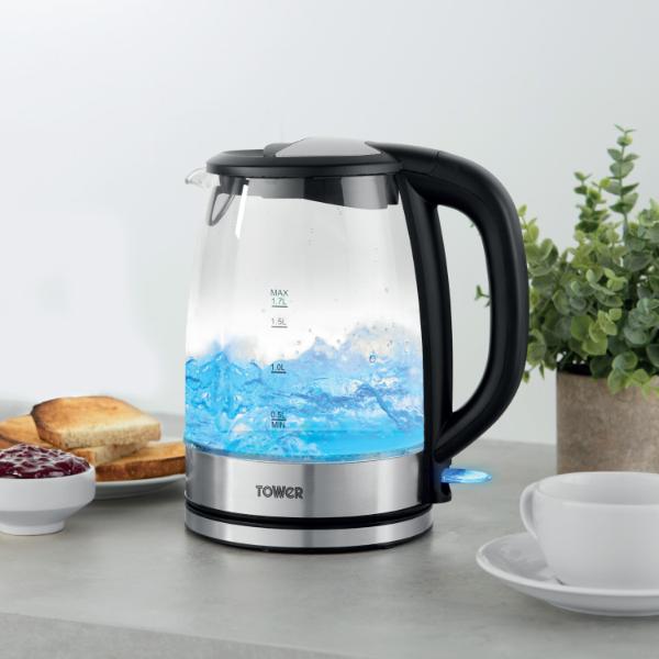 Tower Presto 1.7 Litre Glass Kettle Black