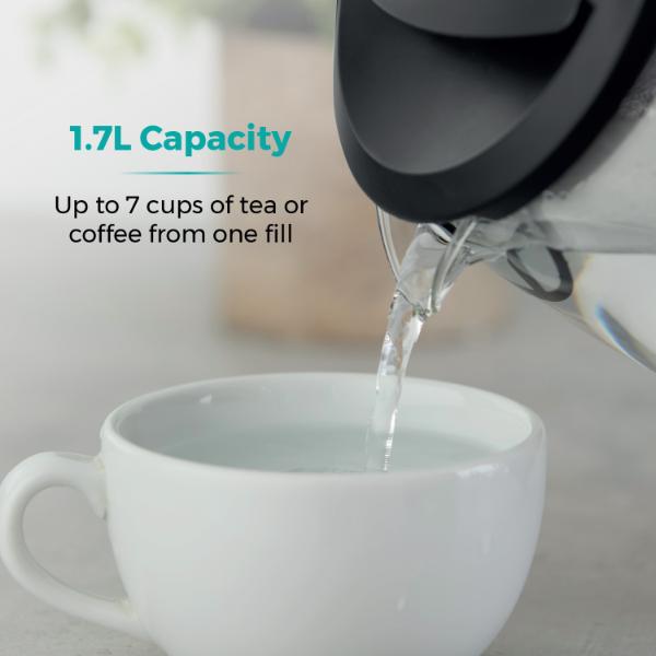 Tower Presto 1.7 Litre Glass Kettle Black