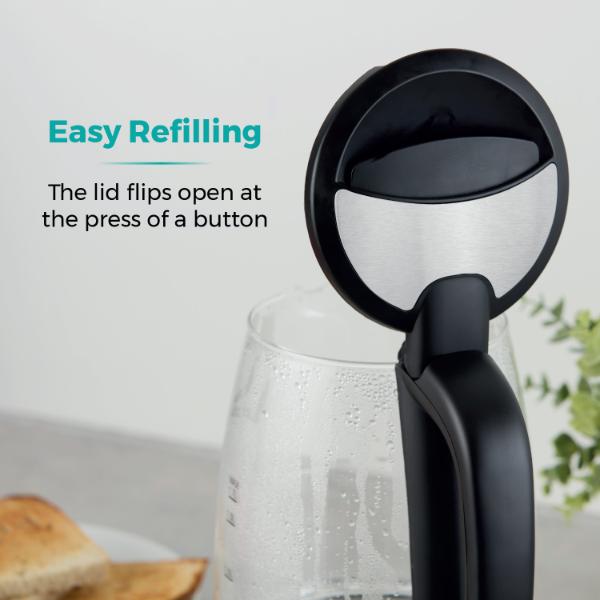Tower Presto 1.7 Litre Glass Kettle Black