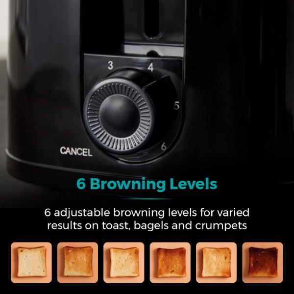 Tower Presto 2 Slice Plastic Toaster Black