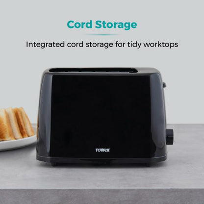 Tower Presto 2 Slice Plastic Toaster Black