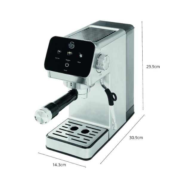 Swan Digital Mini Espresso Coffee Machine 1350W Stainless Steel