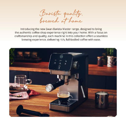 Swan Digital Mini Espresso Coffee Machine 1350W Stainless Steel
