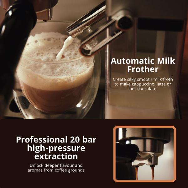Swan Digital Espresso Coffee Machine 1350W Stainless Steel