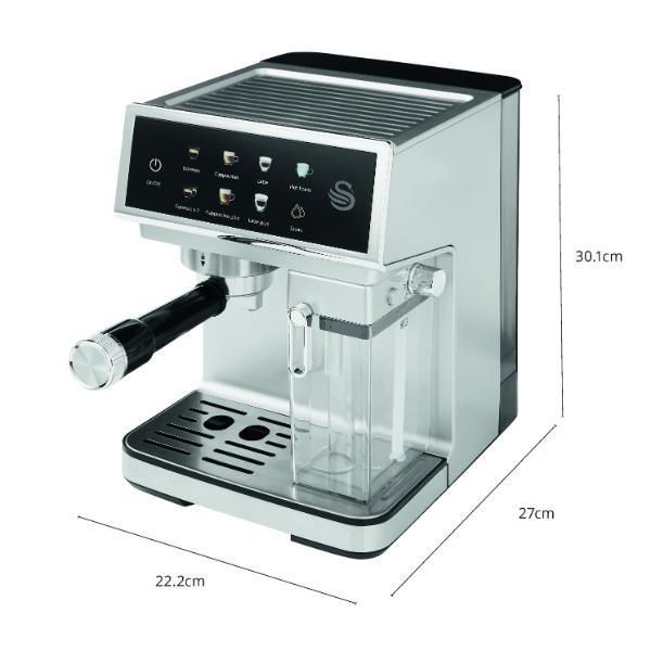 Swan Digital Espresso Coffee Machine 1350W Stainless Steel