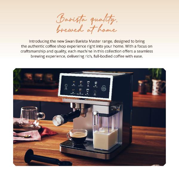 Swan Digital Espresso Coffee Machine 1350W Stainless Steel