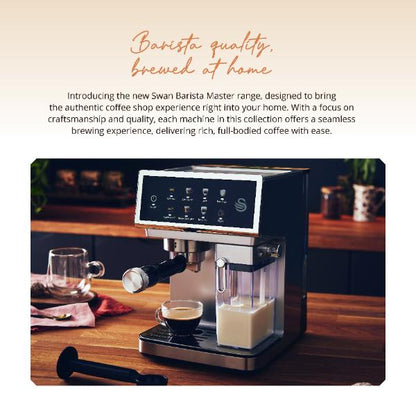 Swan Digital Espresso Coffee Machine 1350W Stainless Steel