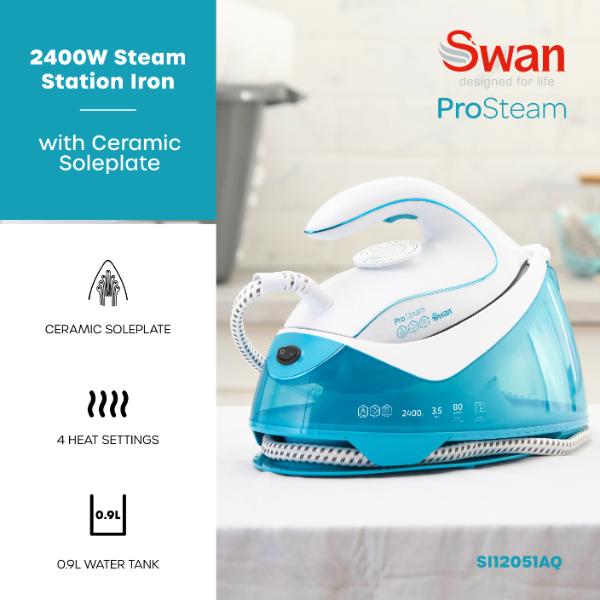 Swan 2400W Steam Station Iron Aqua